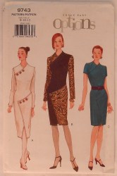 9743 EZ VOG KNIT TAPER YOKE ANGLE SS-LS DRESS PATTERN 8-12